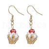 Ice Cream Cup Handmade Glass Seed Beads Dangle Earrings for Women EJEW-MZ00392-04-2