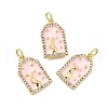 Brass Micro Pave Cubic Zirconia Pendants KK-S523-04G-1
