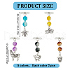 Glass Bead & Alloy Pendants PALLOY-GO00010-2