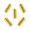 Tibetan Style Alloy Rectangle with Word Fearless Pendants TIBEP-Q043-064AG-RS-4