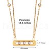 430 Stainless Steel Cubic Zirconia Oval Pendant Necklaces JN1051A-3