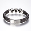 Men's Braided Leather Cord Bracelets BJEW-H559-18B-3