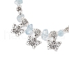 Natural Aquamarine Chip Beaded Bracelets BJEW-JB11819-01-3