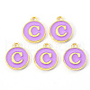 Golden Plated Alloy Enamel Charms ENAM-S118-10C-2