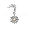 304 Stainless Steel Pave Clear Cubic Zirconia Clip on Belly Rings FS-WG683DA-10-1
