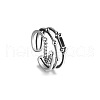 Rectangle 925 Sterling Silver Enamel Adjustable Cuff Rings for Women FS-WGEEF9E-01-5