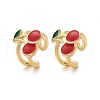 Brass Enamel Cuff Earrings EJEW-Q045-01G-2