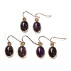 Natural Amethyst Dangle Earrings EJEW-G413-01A-G-1