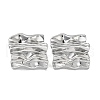 304 Stainless Steel Textured Square Ear Studs for Women EJEW-P234-07P-1