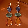 Teardrop with Oval Zinc Alloy Dangle Stud Earrings FS-WG9D9B9-01-2