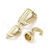 Rack Plating Brass Micro Pave Clear Cubic Zirconia Fold Over Clasps KK-M265-06G-2