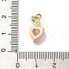 Heart with Leaf Brass Pendants KK-M295-02G-3