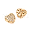 Brass Micro Pave Clear Cubic Zirconia Charms KK-B100-044G-2