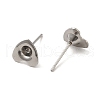 Non-Tarnish Heart 201 Stainless Steel Stud Earring Findings STAS-Q315-01P-2
