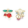 Rack Plating Alloy Rhinestone Pendants X-PALLOY-S139-017-3