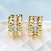 Brass Micro Pave Clear Cubic Zirconia Hoop Earrings EJEW-H158-14G-3
