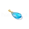 Faceted Teardrop Glass Pendants PALLOY-JF03737-01-4