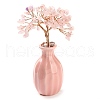 Mother's Day Natural Rose Quartz Chips Money Tree Decorations DJEW-C016-01N-1