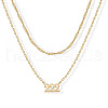 304 Stainless Steel Figure Pendant Double Layer Necklaces for Women FS-WGF1C2D-02-1