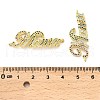 Mother's Day Brass Micro Pave Cubic Zirconia Word Mama Connector Charms KK-M324-01C-G-3