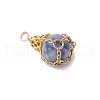 Natural Blue Spot Jasper Pendants PALLOY-JF03396-04-3