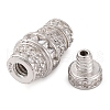 925 Sterling Silver Micro Pave Cubic Zirconia Screw Clasps STER-U005-03P-01-2