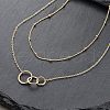 3-Ring Alloy Pendant Double Layer Necklaces for Women FS-WG29DD6-01-3