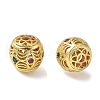 Brass Micro Pave Colorful Cubic Zirconia Beads KK-A254-12G-1