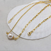 925 Sterling Silver with Natural Pearl Beads Necklaces NJEW-Z030-02G-2