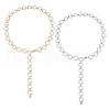 GOMAKERER 2Pcs 2 Colors Iron Round Rings Link Chain Belts AJEW-GO0001-76-1