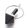 Natural Black Agate Big Pendants G-I214-A04-1