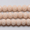 Opaque Solid Color Crystal Glass Rondelle Beads Strands EGLA-F047A-07-1