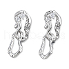 Clear Cubic Zirconia Interlocking Twist Oval Dangle Stud Earrings EJEW-N012-50P-2