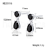 Cubic Zirconia Teardrop Dangle Stud Earrings SC9593-10-1