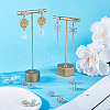 CREATCABIN 12Pcs 2 Color Brass Pave Clear Cubic Zirconia Flower Stud Earring Findings DIY-CN0002-80-4