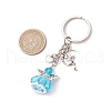 Glass & Tibetan Style Alloy Keychain KEYC-MZ00037-03-3