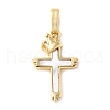 Brass Pave Natural White Shell Pendants KK-S522-01F-G-1