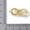 Brass Micro Pave Clear Cubic Zirconia Connector Charms KK-Q044-01C-G-3