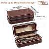 Rectangle 2 Slot PU Leather Watch Storage Zipper Boxes CON-WH0094-08B-6