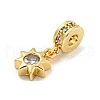 Brass Micro Pave Clear Cubic Zirconia Pendants KK-U007-02G-02-2