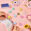 SUNNYCLUE 8Pcs 4 Colors Flower Silicone Beads Knitting Needle Protectors/Knitting Needle Stoppers DIY-SC0023-91-3