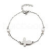 304 Stainless Steel Butterfly Link Bracelets BJEW-C098-01D-P-4