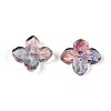 Baking Painted Transparent Glass Bead Caps DGLA-N014-04F-2