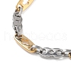 PVD Vacuum Plating 201 Stainless Steel Oval with Cross Link Chain Necklace & Bracelets Set SJEW-G083-15GP-2