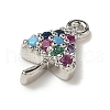 Brass Micro Pave Cubic Zirconia Charms KK-I276-45P-2