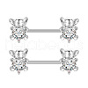 304 Stainless Steel Clear Cubic Zirconia Nipple Barbells WG1DC98-04-1