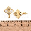 Brass Micro Pave Cubic Zirconia Shell Stud Earrings Findings KK-D363-03G-3