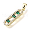 Brass Micro Pave Cubic Zirconia Pendants KK-V011-30G-2