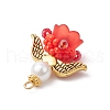 Glass Seed Beaded Angel Pendants PALLOY-MZ00713-02-4