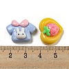 Rabbit Theme Opaque Resin Decoden Cabochons RESI-G099-03-3